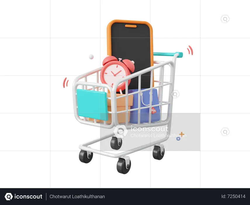 Las compras en línea  3D Icon