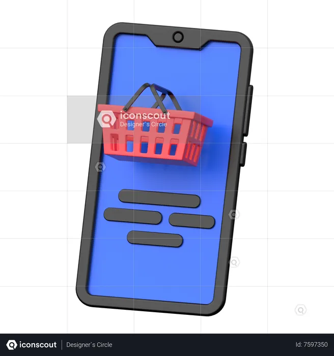 Las compras en línea  3D Icon