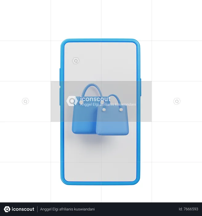 Las compras en línea  3D Icon