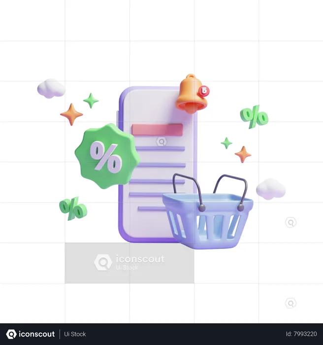 Las compras en línea  3D Icon