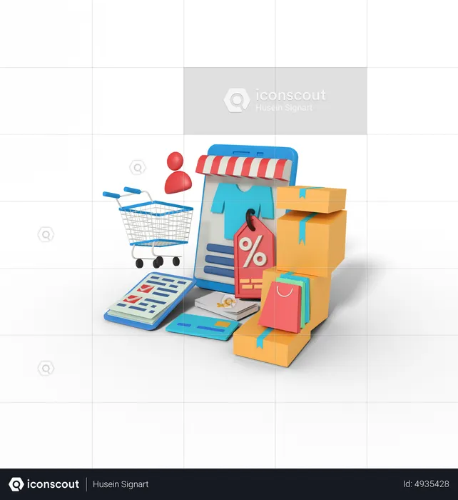 Desconto em compras on-line  3D Icon