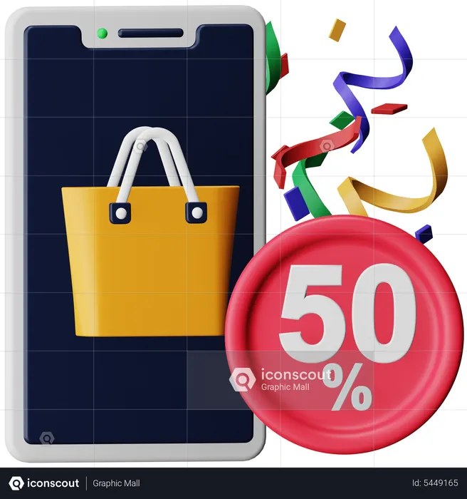 Descuento de compras en línea  3D Icon