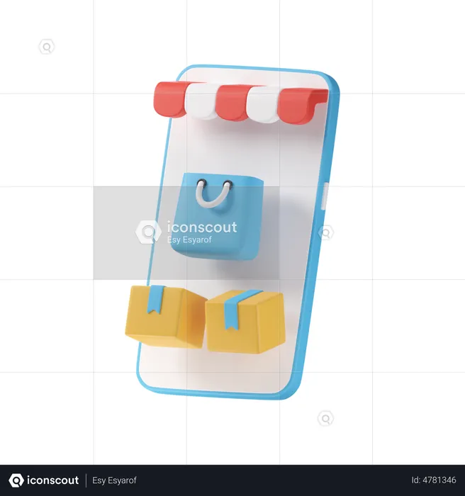 Entrega de compras en línea  3D Icon