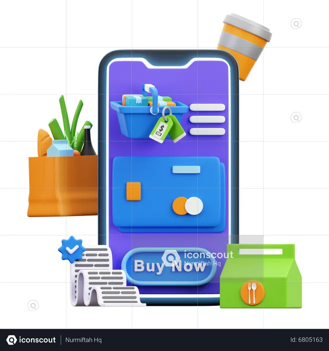 Pagamento de compras on-line  3D Illustration