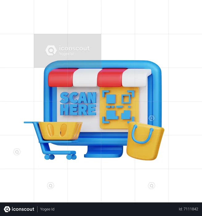 Compras en línea qr  3D Icon