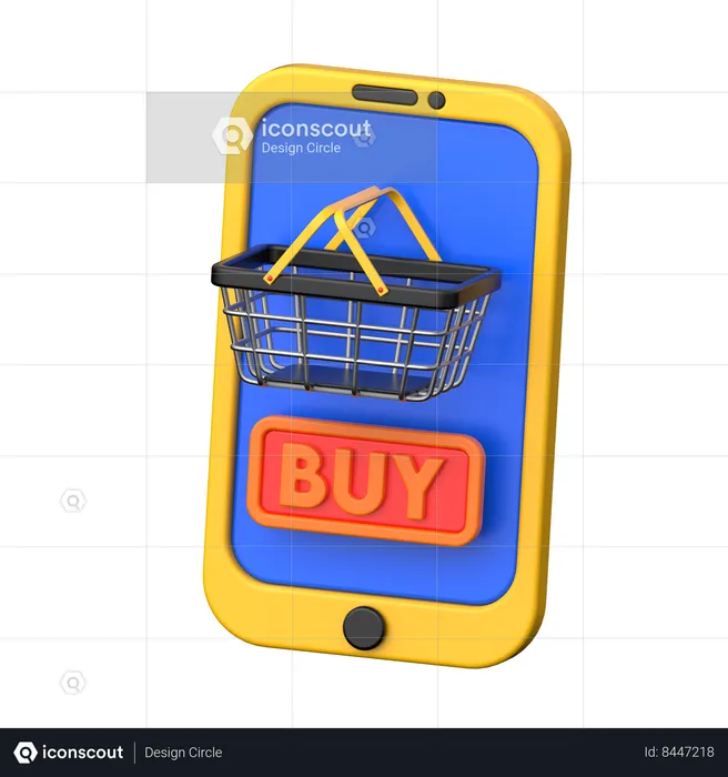 Compras pelo celular  3D Icon