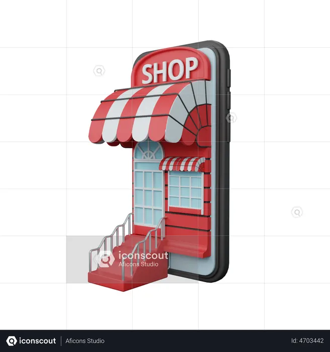 Compras pelo celular  3D Icon