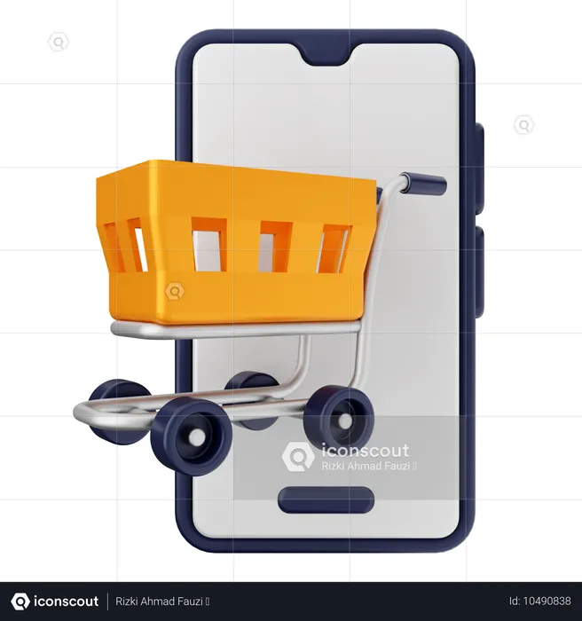 Smartphone de compras  3D Icon