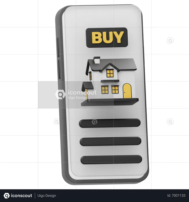 Comprar casa no smartphone  3D Icon