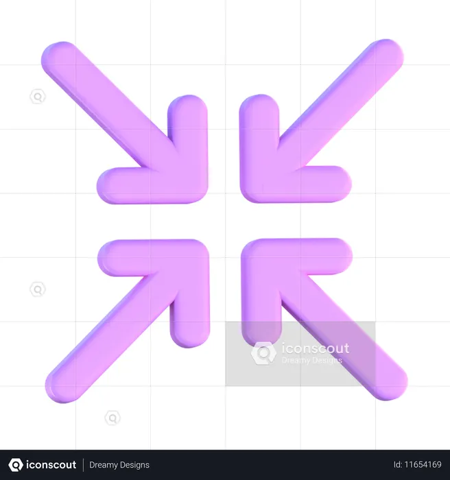 Compress Arrows  3D Icon
