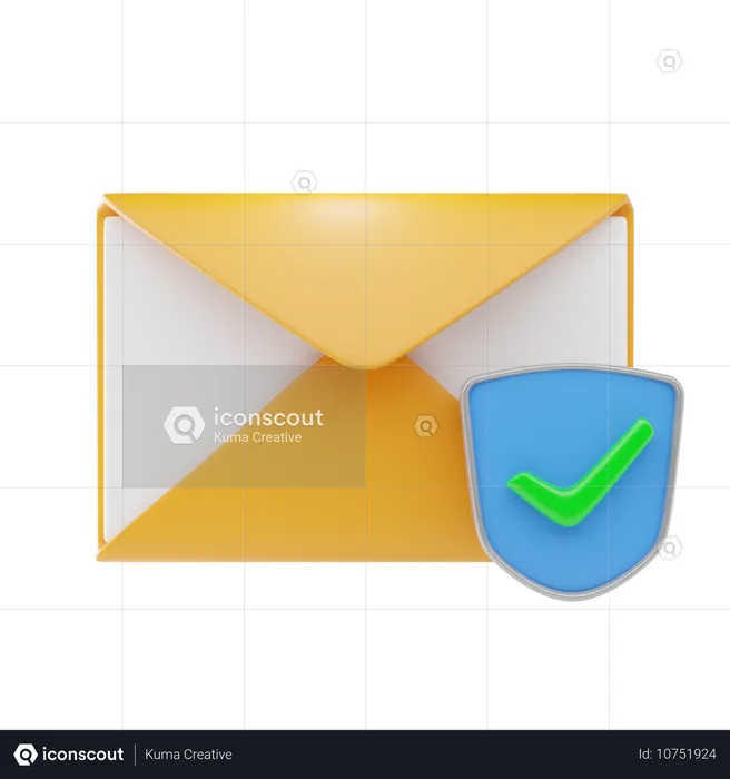 Comprobación de seguridad del correo electrónico  3D Icon