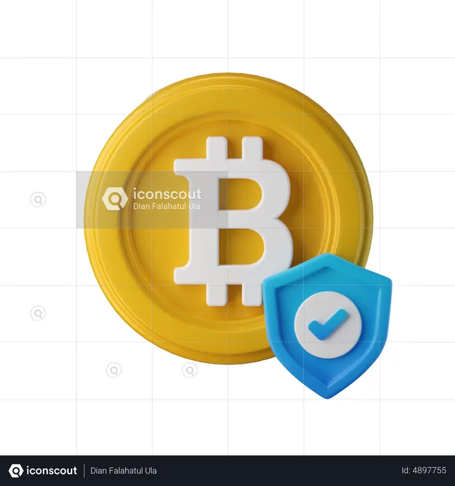 Comprobar la seguridad de bitcoin  3D Icon