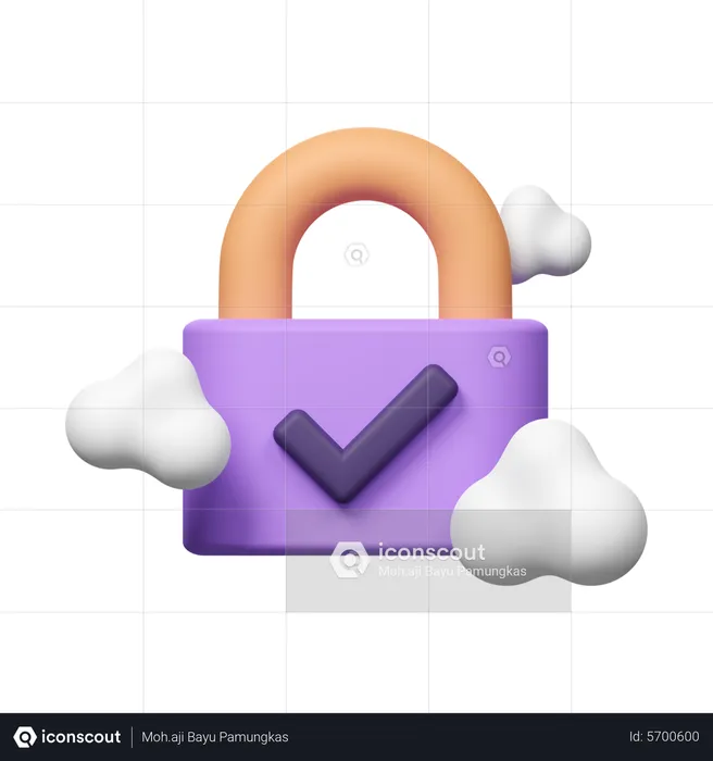 Comprobar la seguridad en la nube  3D Icon