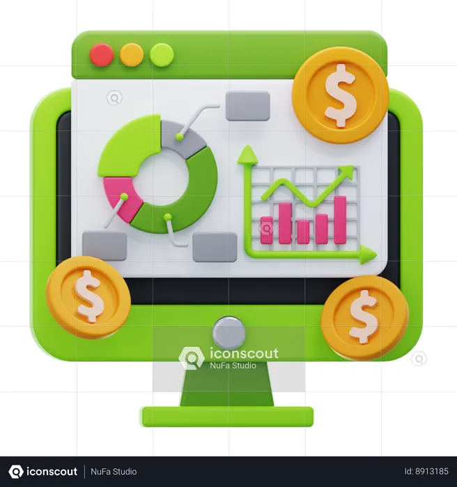 Statistiques comptables  3D Icon