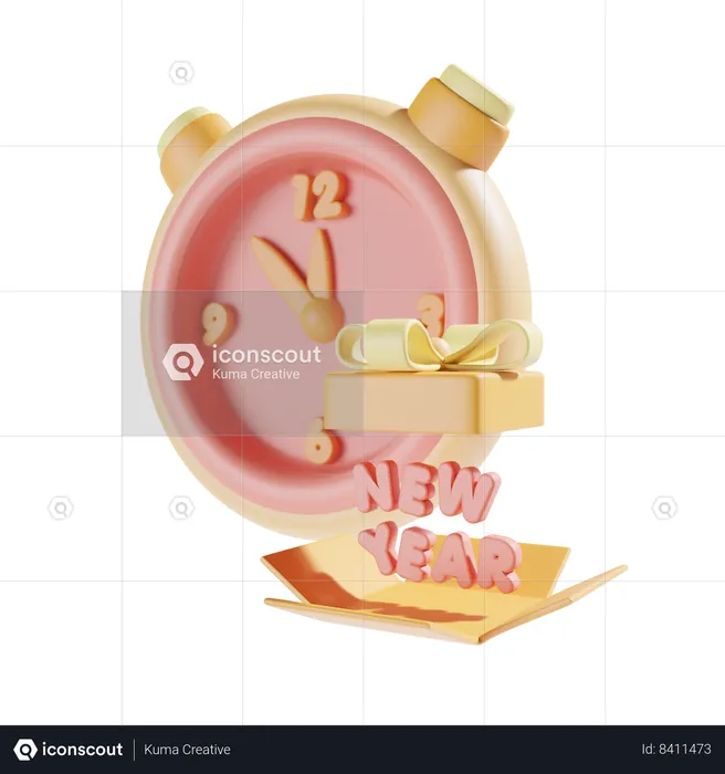 Compte à rebours du nouvel an  3D Icon