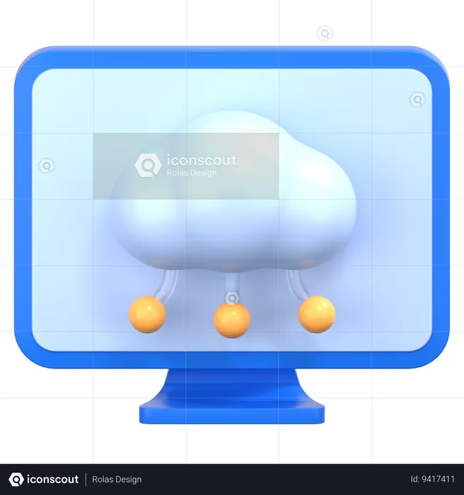 Computação em nuvem  3D Icon