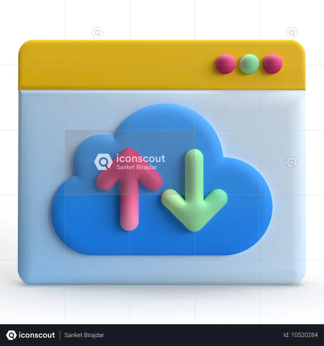 Computação em nuvem  3D Icon