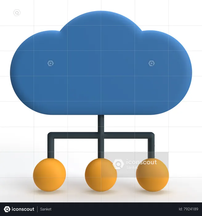 Computação em nuvem  3D Icon