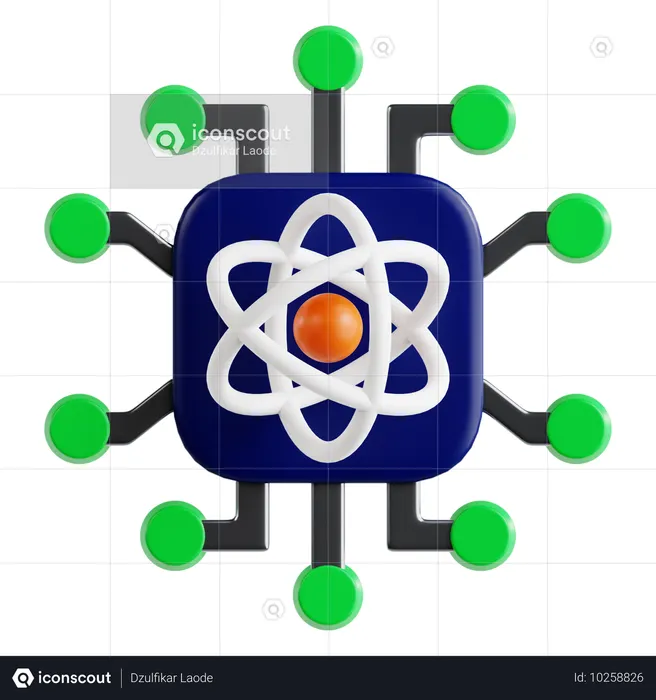 Computación cuántica  3D Icon