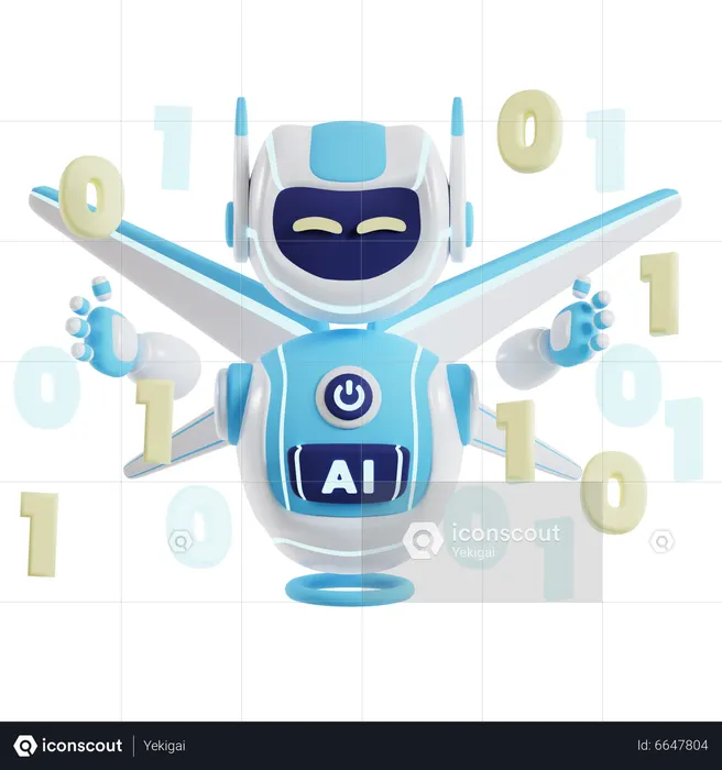 Computación cuántica con ai  3D Icon