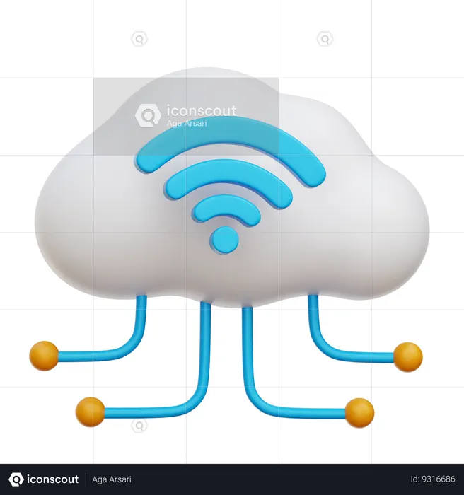 Computación en la nube  3D Icon