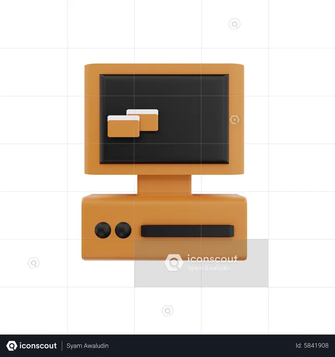 Computador antigo  3D Icon