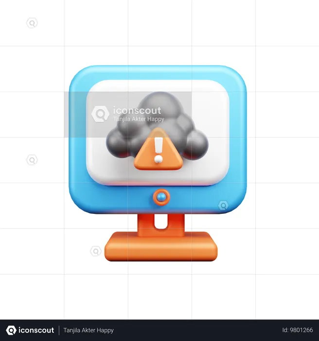 Computer Alert  3D Icon