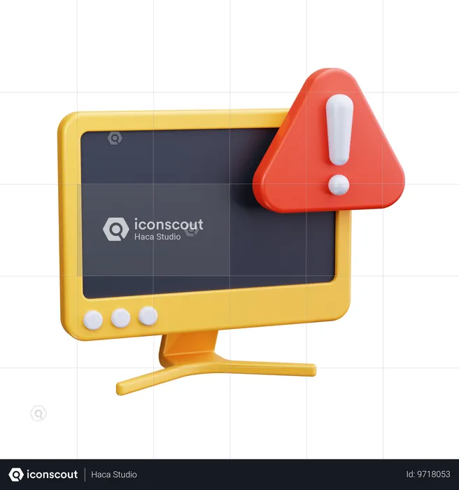 Computer Alert  3D Icon