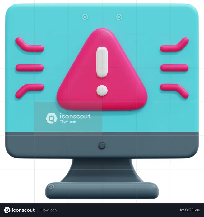 Computer Alert  3D Icon