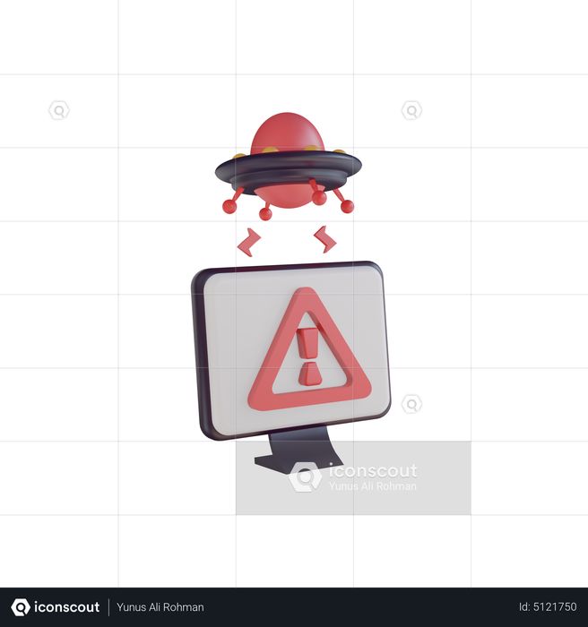 Computer Alert 3D Icon