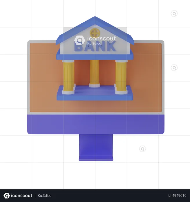 Computer bank  3D Icon