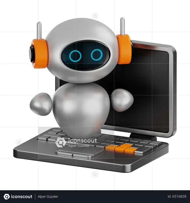 Computer Bot  3D Icon