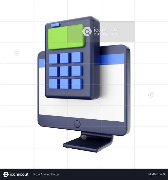 Computer Calculator  3D Icon