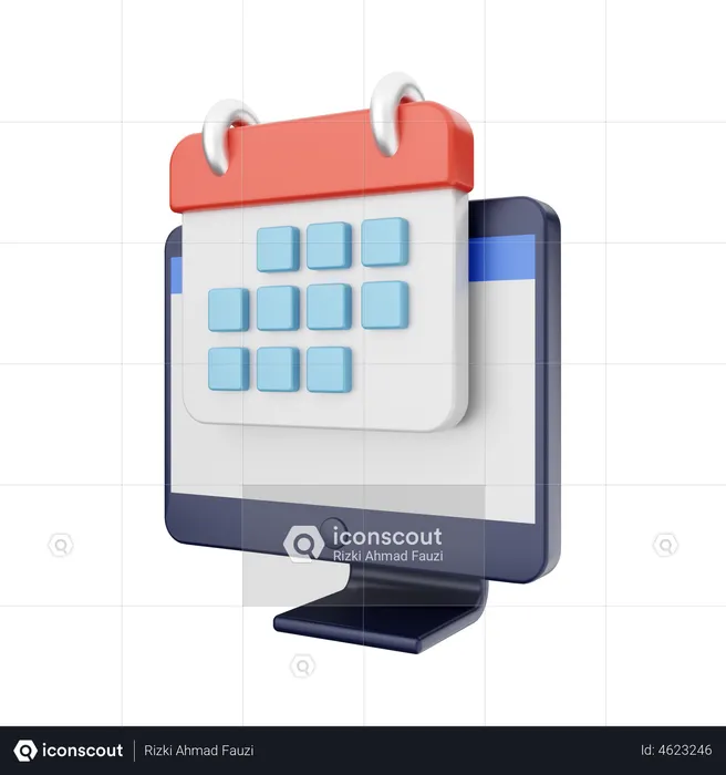 Computer Calendar  3D Illustration