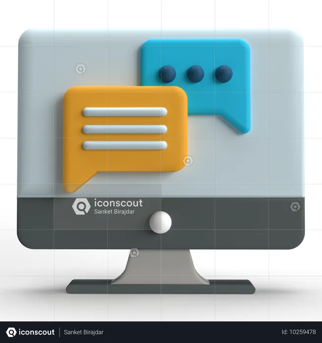 Computer Chatting  3D Icon