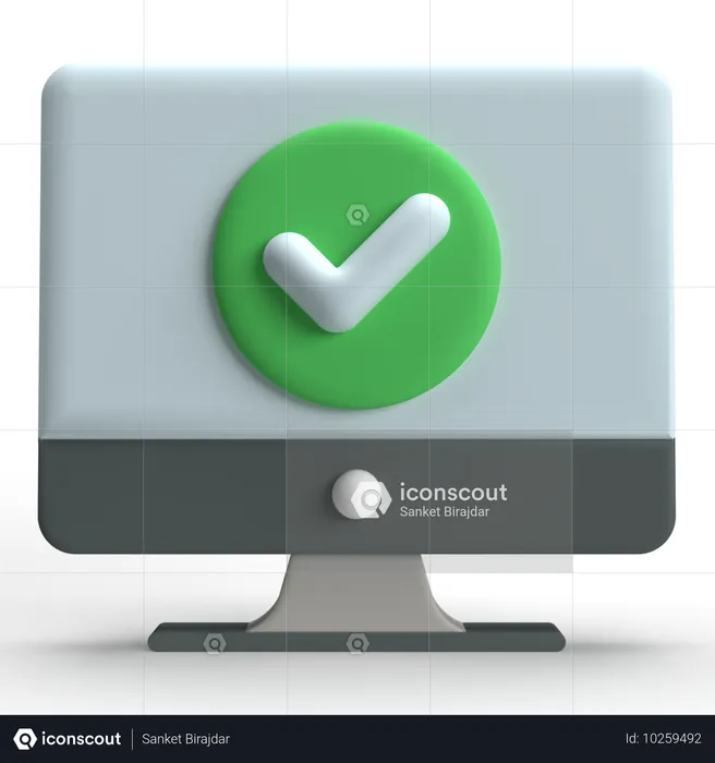 Computer Check  3D Icon