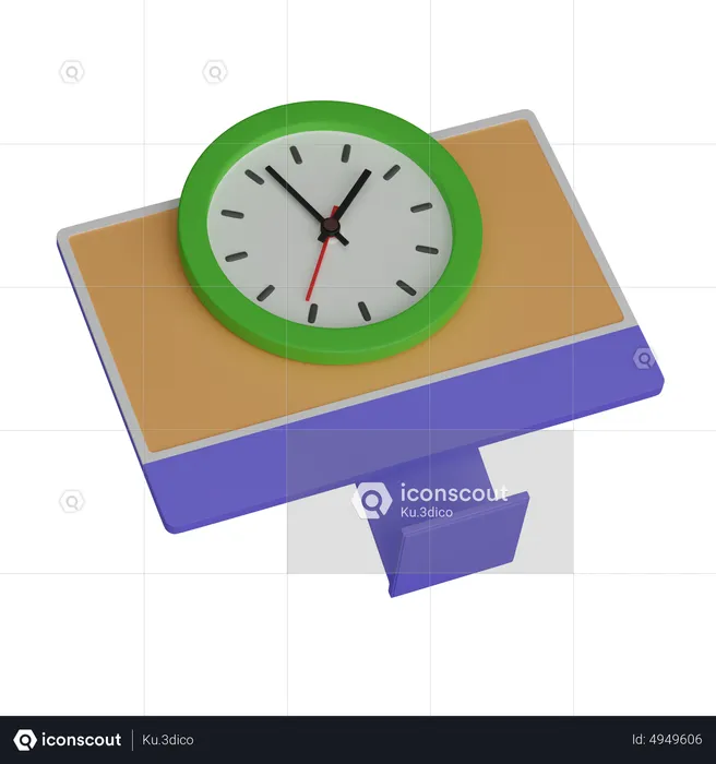 Computer clock  3D Icon