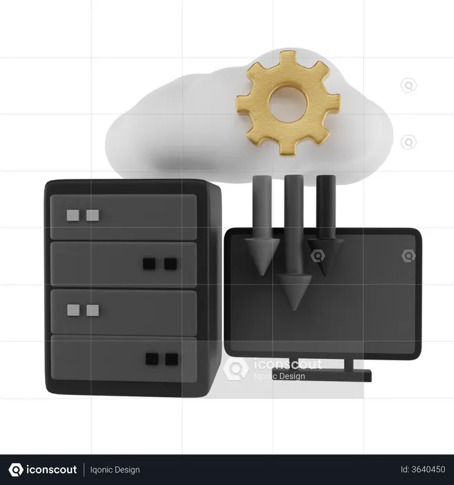 Computer Configuration  3D Icon