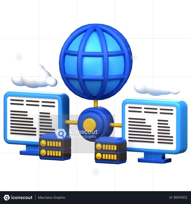 Computer Connection  3D Icon