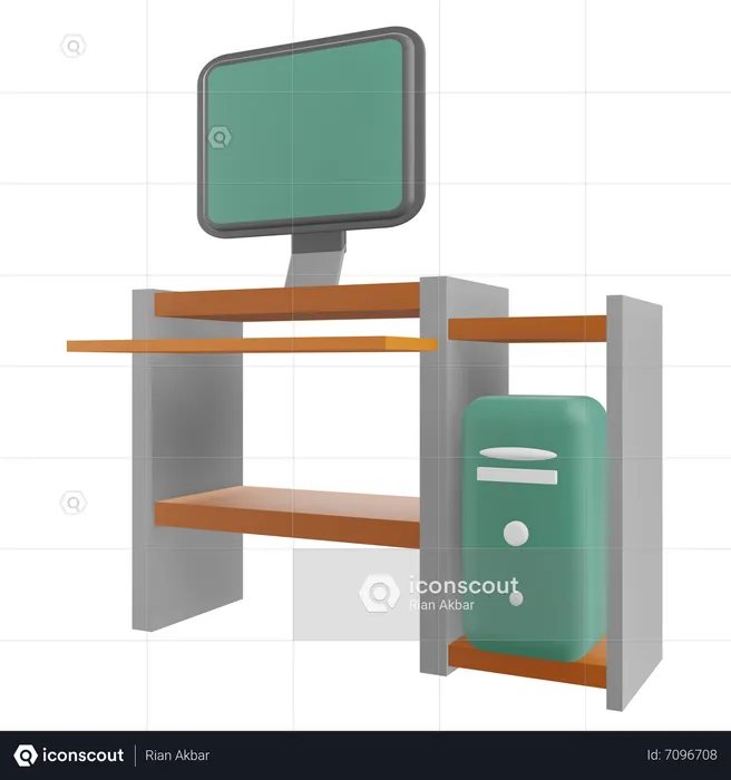Computer Desk  3D Icon