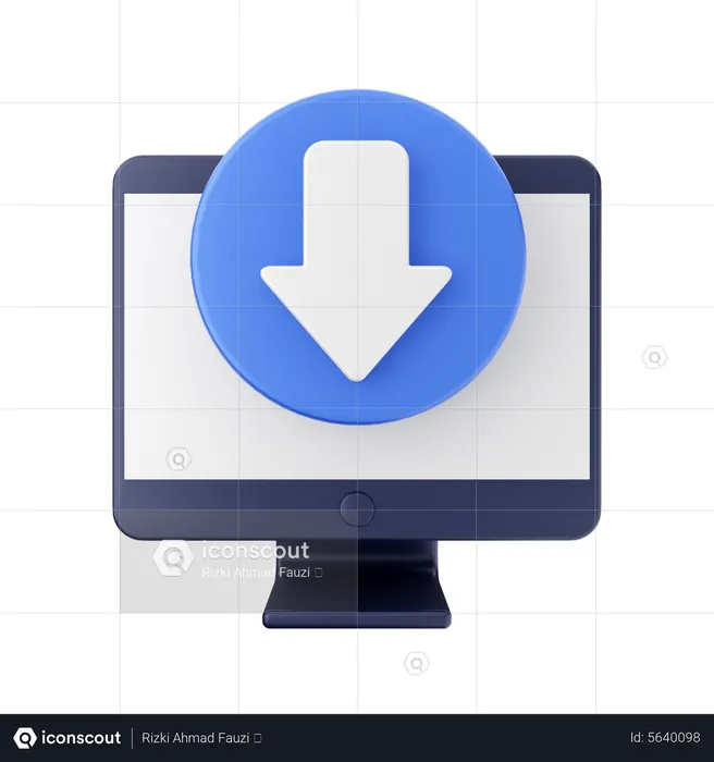 Computer Download  3D Icon