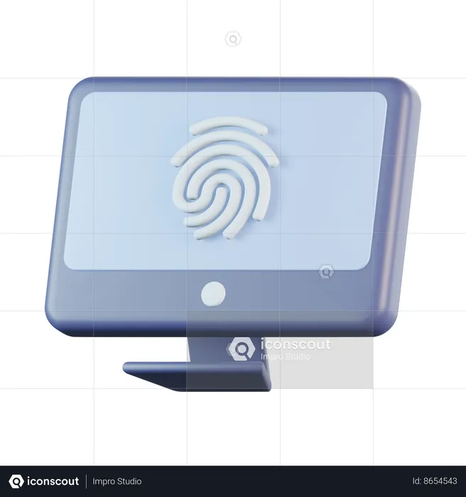 Computer Fingerprint  3D Icon