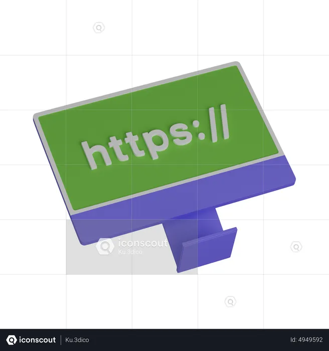 Computer Https  3D Icon