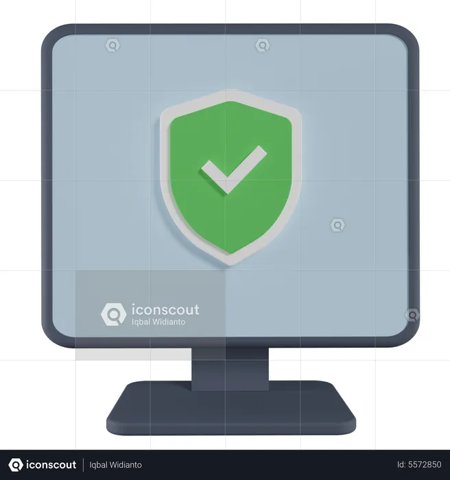 Computer insurance  3D Icon