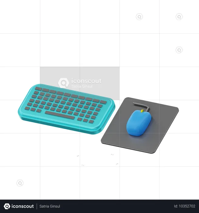 Computer Keyboard And Mouse  3D Icon