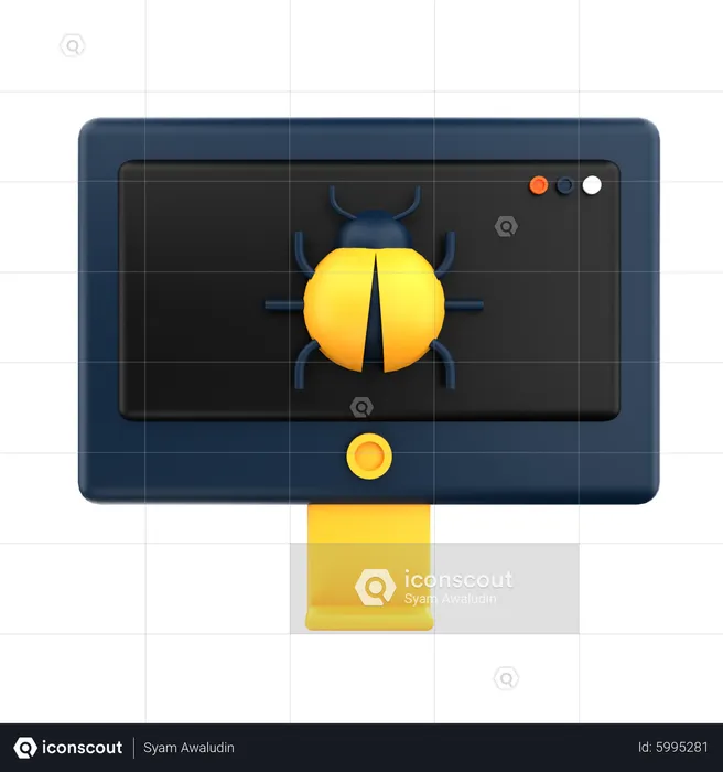 Computer Malware  3D Icon