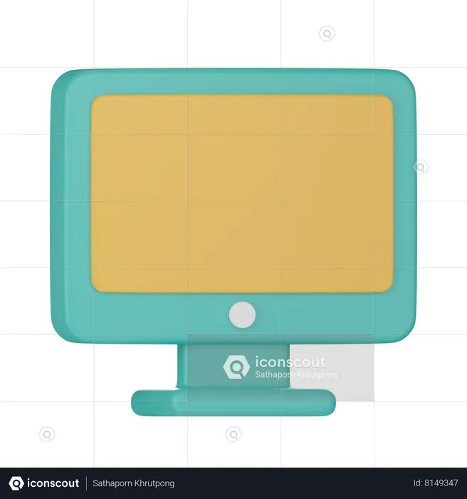 Computer Monitor  3D Icon