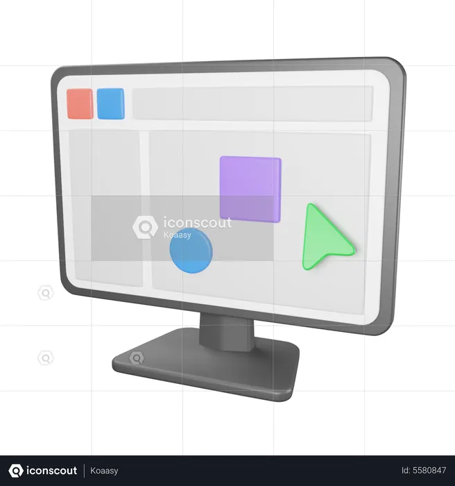 Computer Monitor  3D Icon