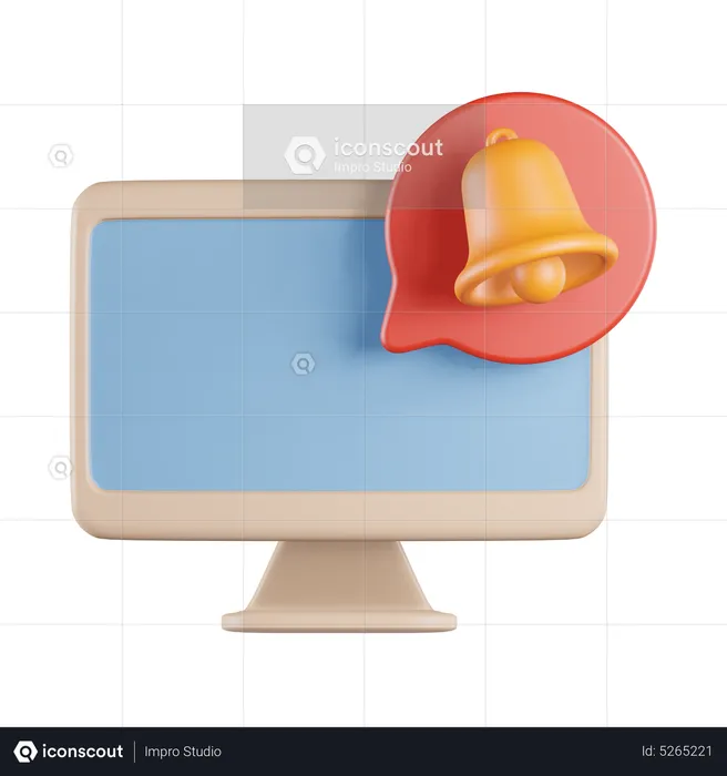 Computer Notification  3D Icon
