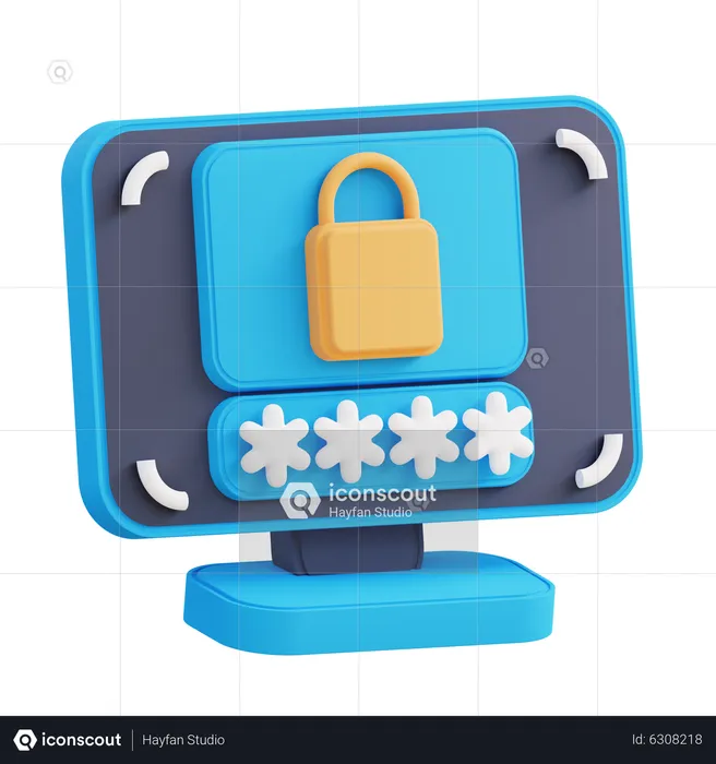 Computer Password  3D Icon